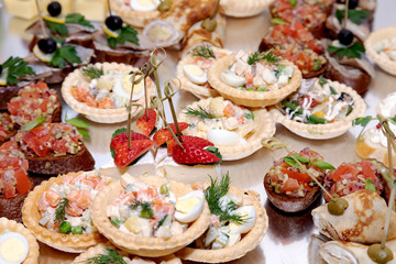 Different snacks and sandwiches for the holiday.