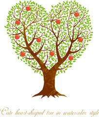 ハート型の木：ハート　Heart　ハート型　かわいい　環境保護　エコ　緑　木　大木　エコロジー　