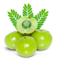 Indian gooseberry isolated on white background