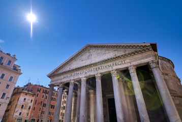 Fototapeta premium The exterior of The Pantheon located in Rome, Italy.