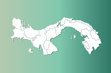 graphic vector map of panama. panama map. central america country.