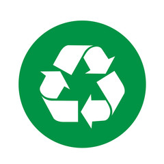 Obraz premium The recycling symbol is reused. icon- Vector