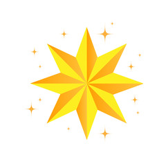 Fototapeta premium Stars decorated with glittering Christmas trees on red and white backgrounds. Vector illustration.