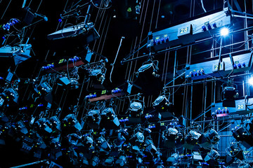 lights that the stage at theater