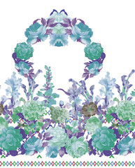 frame of blue flowers