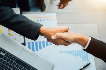 Business people shaking hands partner successful team leader and business  meeting.