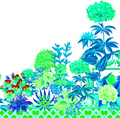 abstract floral background with flowers