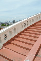 cement staircase on blue sky