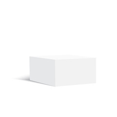 Blank vertical paper box template with soft shadow. Vector