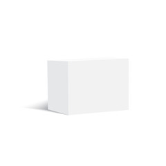Blank vertical paper box template with soft shadow. Vector