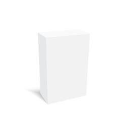 Blank vertical paper box template with soft shadow. Vector