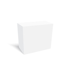 Blank vertical paper box template with soft shadow. Vector
