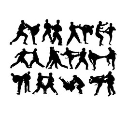 Karate Silhouettes, art vector design