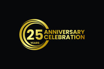 Anniversary logo template design birthday celebration, Golden anniversary emblem, Design for booklet leaflet magazine brochure poster web invitation or greeting card