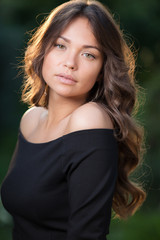 Naklejka premium Portrait of beautiful young girl.