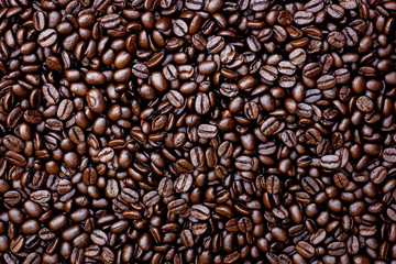 Coffee beans. Roasted coffee beans, can be used as a background. Coffee background close up.