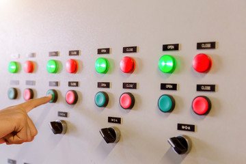 Engineer working on checking and maintenance electrical equipment engineer checking status...
