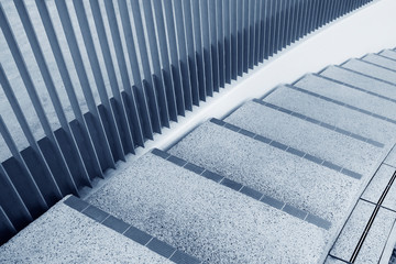 Closeup of spiral stairway. Building abstract background