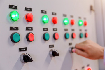 Engineer is check Electrical control panel in factory / Control panel System ready.