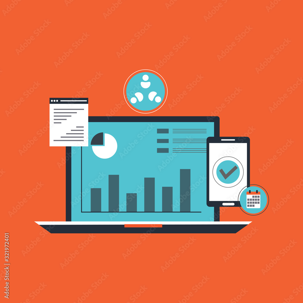 Poster information processing and analysis flat design