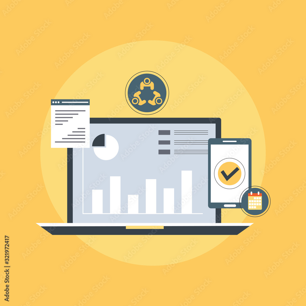 Poster information processing and analysis flat design