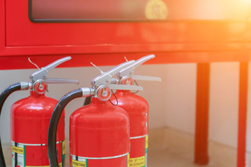 Obraz premium Fire extinguisher in hotel