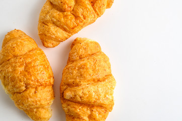 croissants on white background