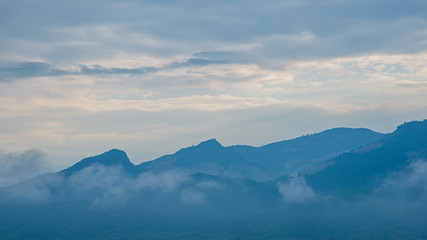 Landscape mountain blue tone background