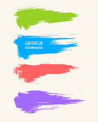 Vector set of grunge brush strokes. Grige abstract design elements.