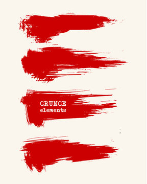 Vector set of grunge brush strokes. Grige abstract design elements.