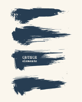 Vector set of grunge brush strokes. Grige abstract design elements.
