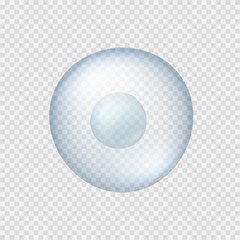 Cell stem isolated on transparent background. Vector medical microscopic molecular illustration. Biology 3d research dna nucleus particles patern..