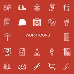 Editable 22 work icons for web and mobile