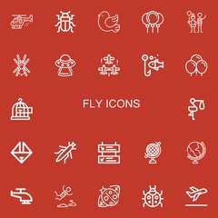Fototapeta premium Editable 22 fly icons for web and mobile