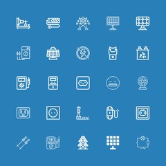 Editable 25 voltage icons for web and mobile