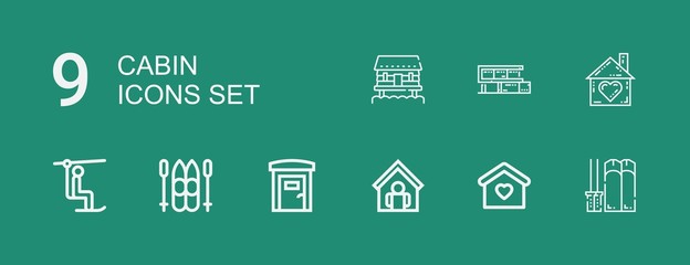 Editable 9 cabin icons for web and mobile