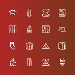 Editable 16 textile icons for web and mobile