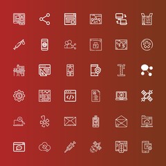 Editable 36 application icons for web and mobile