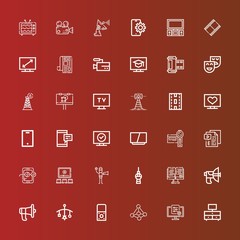 Editable 36 television icons for web and mobile