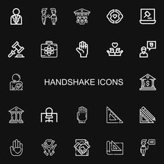 Editable 22 handshake icons for web and mobile