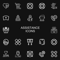 Editable 22 assistance icons for web and mobile