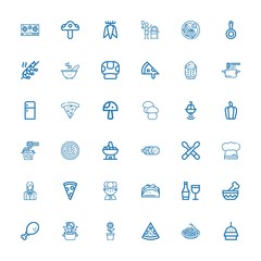 Editable 36 cuisine icons for web and mobile