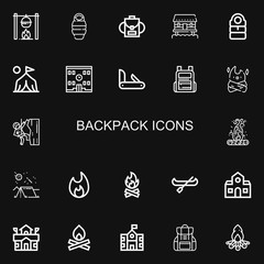 Editable 22 backpack icons for web and mobile