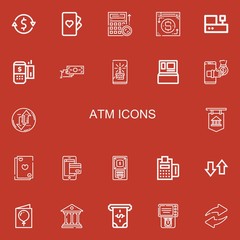 Editable 22 atm icons for web and mobile