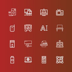 Editable 16 monitor icons for web and mobile