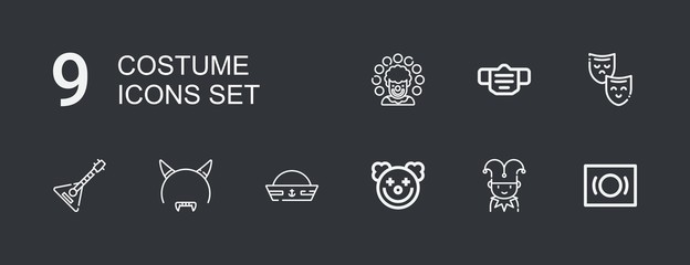 Editable 9 costume icons for web and mobile