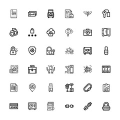 Editable 36 lock icons for web and mobile