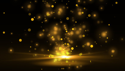 Obraz premium abstract glowing light sun burst with digital lens flare background. effect decoration with ray sparkles .Star burst with sparkles. Gold glitter,
