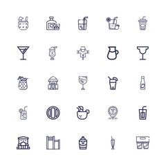 Editable 25 straw icons for web and mobile