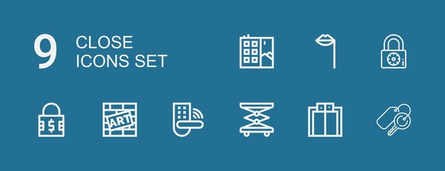 Editable 9 close icons for web and mobile